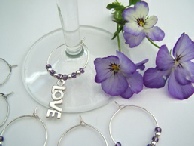 Wedding wine glass charms